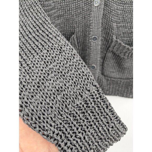 J.Crew Metallic Open Knit Cardigan Women Size S Button Up Pockets Capsule Preppy - Picture 5 of 9